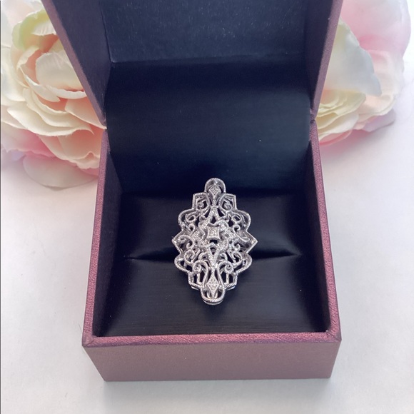 STERLING & DIAMOND RING - Picture 10 of 10